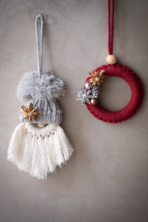 編織掛飾DIY組 - 老公公＋聖誕圈