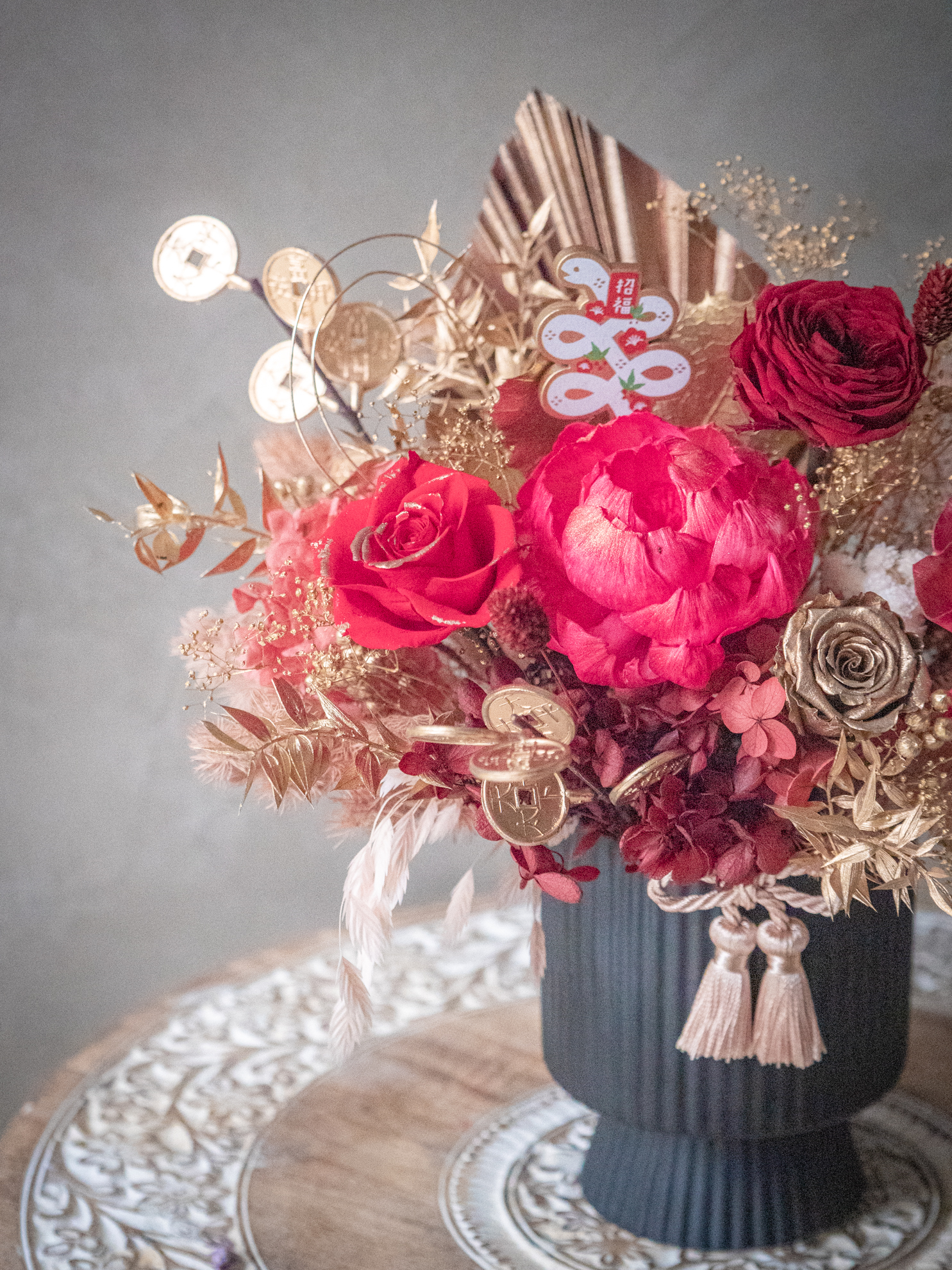 |花紅迎喜 |M 永生盆花 4 |花紅迎喜 |M 永生盆花:圖片 4