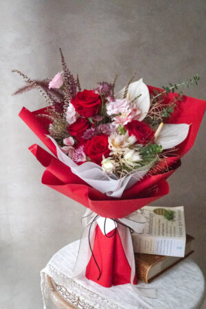 七夕情人節限定花束｜赤心紅